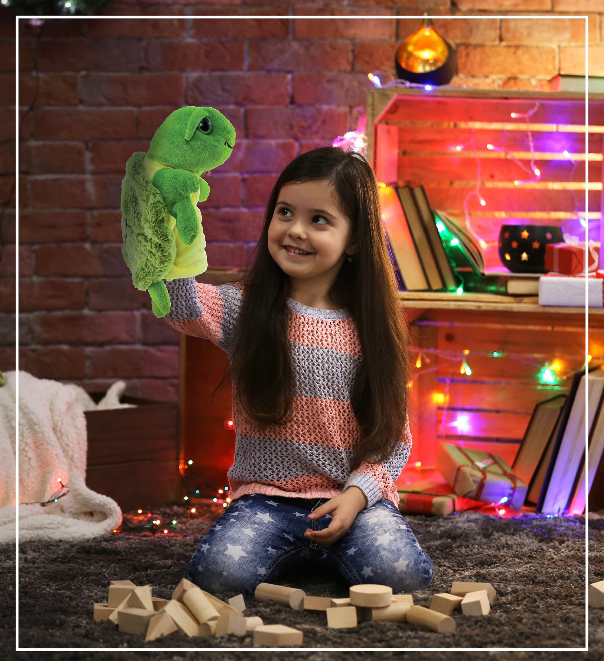Títere de Mano de Peluche Súper Suave Tortuga Marina