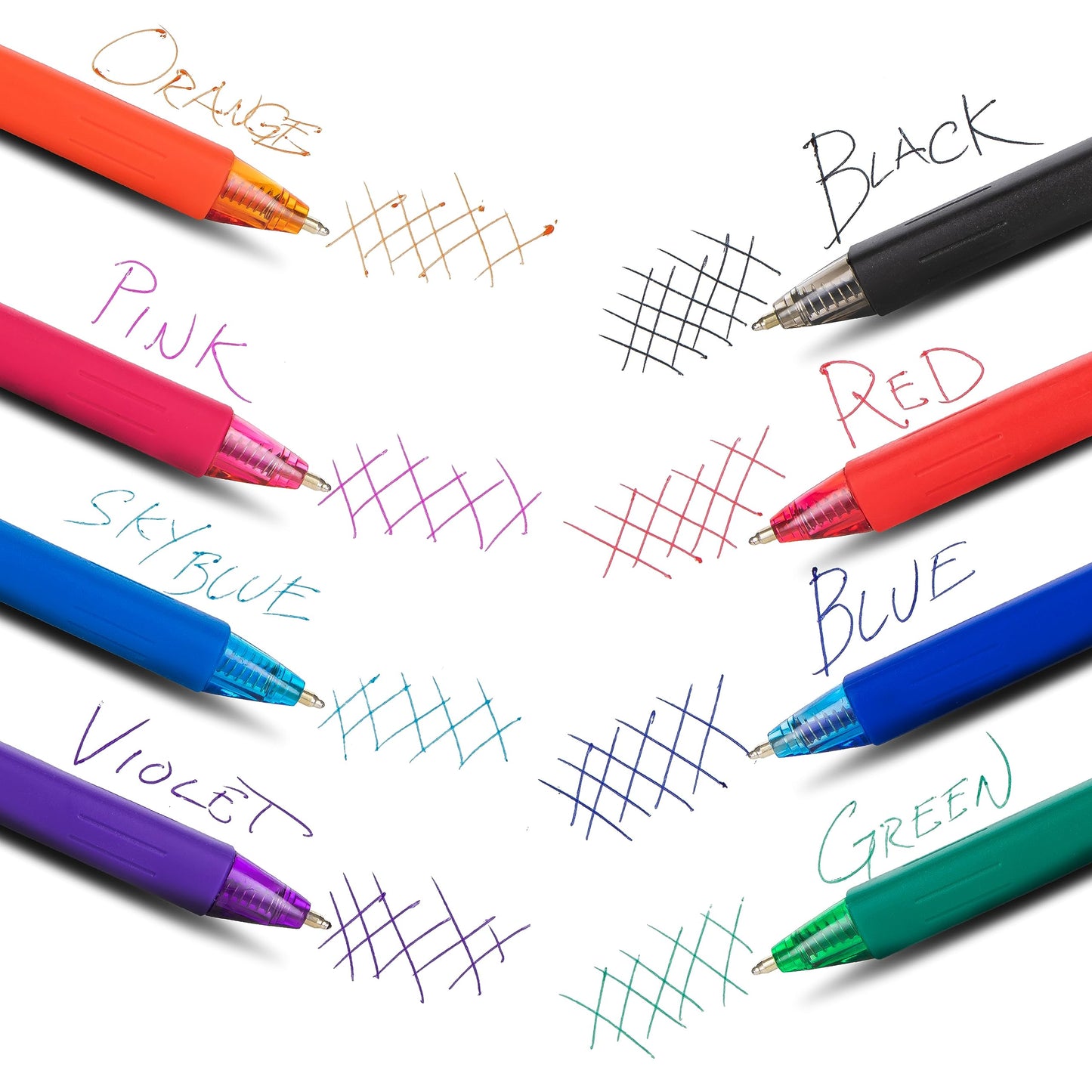 Bolígrafos Retráctiles Pentel WOW Varios Colores Línea Media Paquete de 8