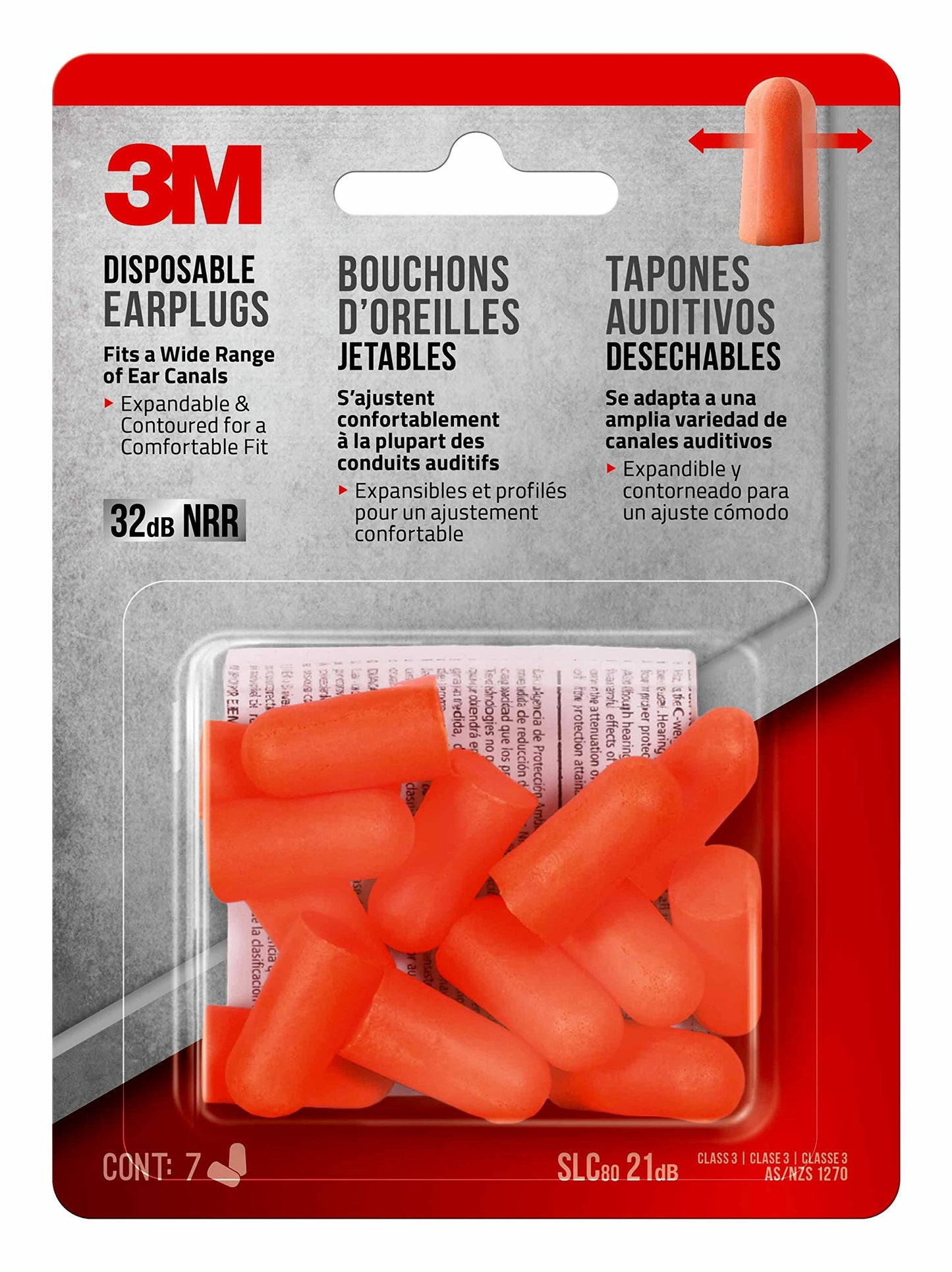 Tapones Desechables 3M para los Oídos 7 Pares