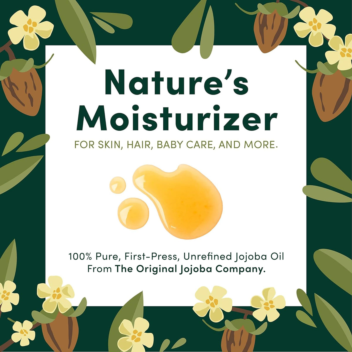 Organic HobaCare Jojoba Oil 250ml (8.45 oz) by Hobacare