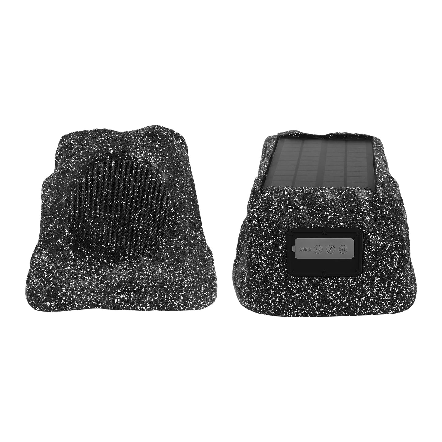 Herdio - Bocinas de roca Bluetooth de 6.5" para exteriores, resistentes al agua IPX7, inalámbricas, energía solar, 200 vatios máx., conexión TWS, alimentadas con batería recargable para jardín