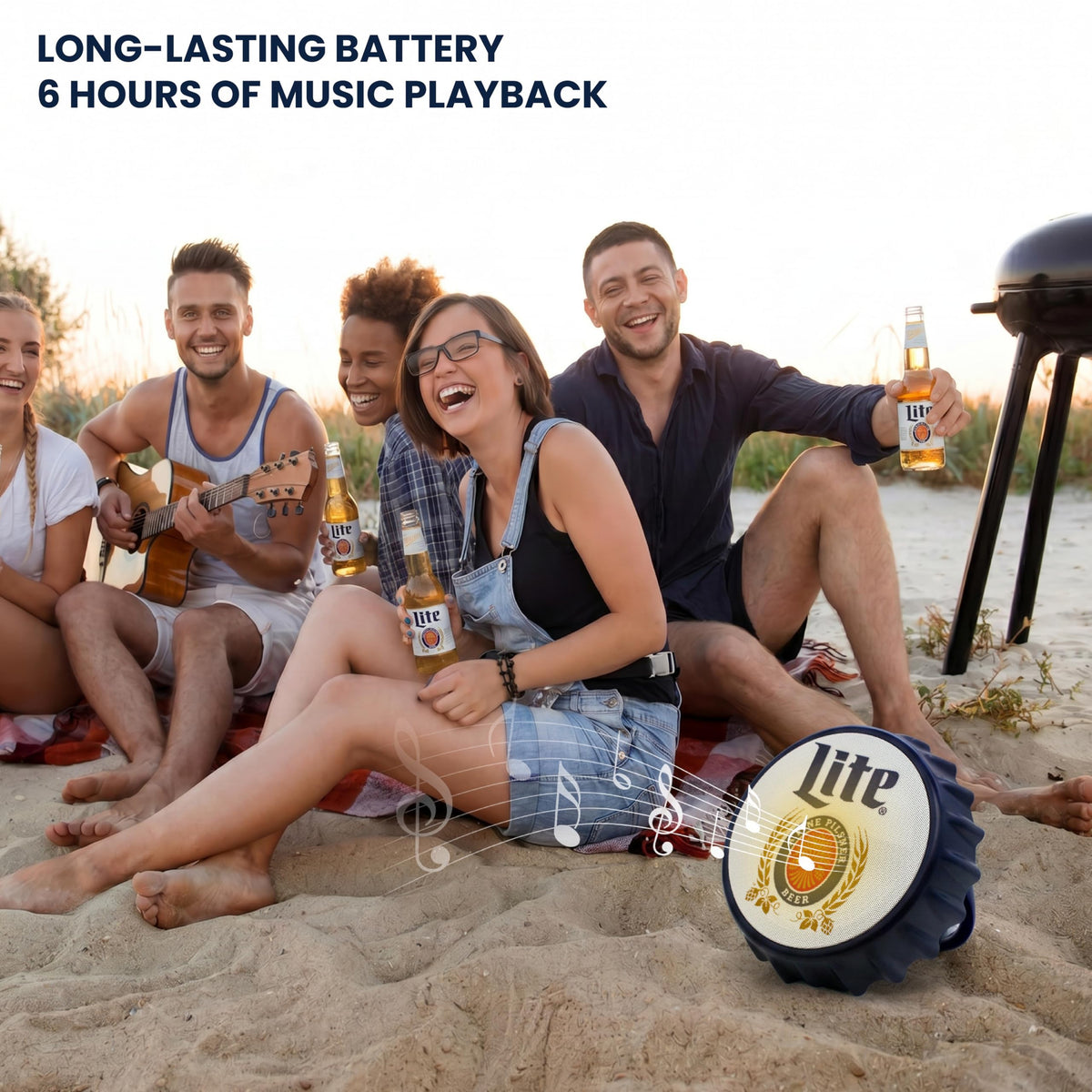 Altavoz Bluetooth Miller Lite Azul con Luz que Cambia de Color y Soporte