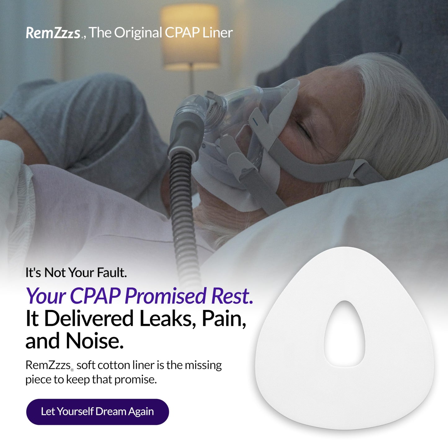 RemZzzs K3-FL - Forro para máscara de Cpap de cara completa (reduce las fugas de aire ruidosas y las ampollas dolorosas, paquete de 2, suministros y accesorios de Cpap, compatible con Resmed Respironics DeVilbiss)