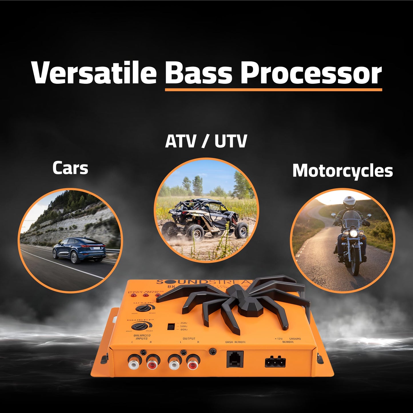 Procesador de Graves Digital SoundStream BX-10X Negro con Ecualizador Paramétrico para Audio de Coche