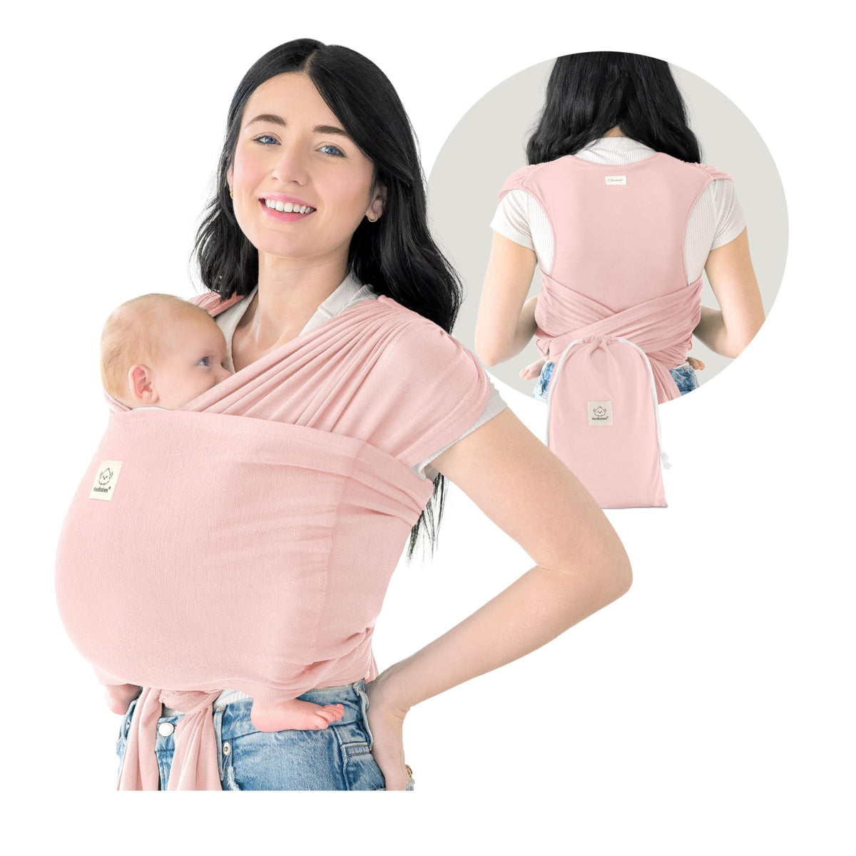 KeaBabies Baby Wrap Carrier - Correa para bebé, D-Lite (rosa sucio)