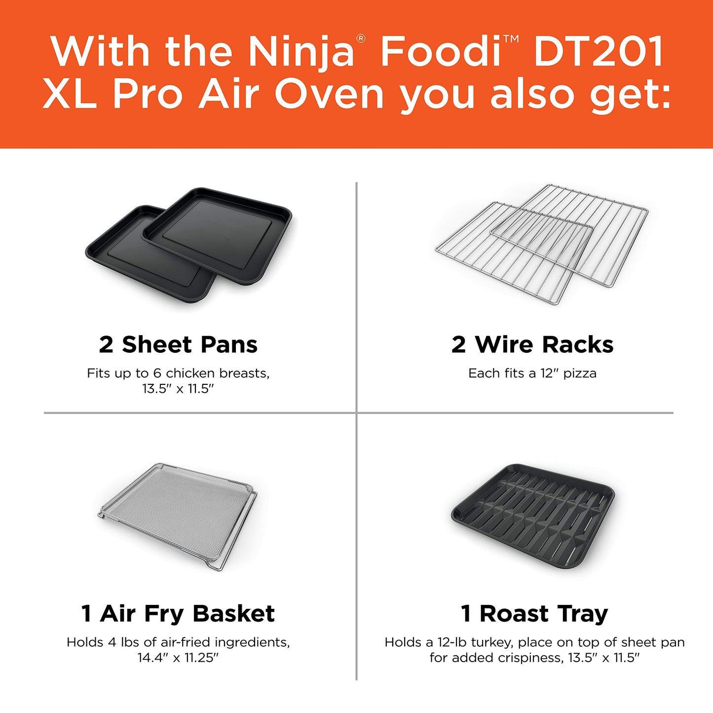 Ninja - Horno eléctrico con Air Fryer XL Pro 10 en 1, Foodi | DT201