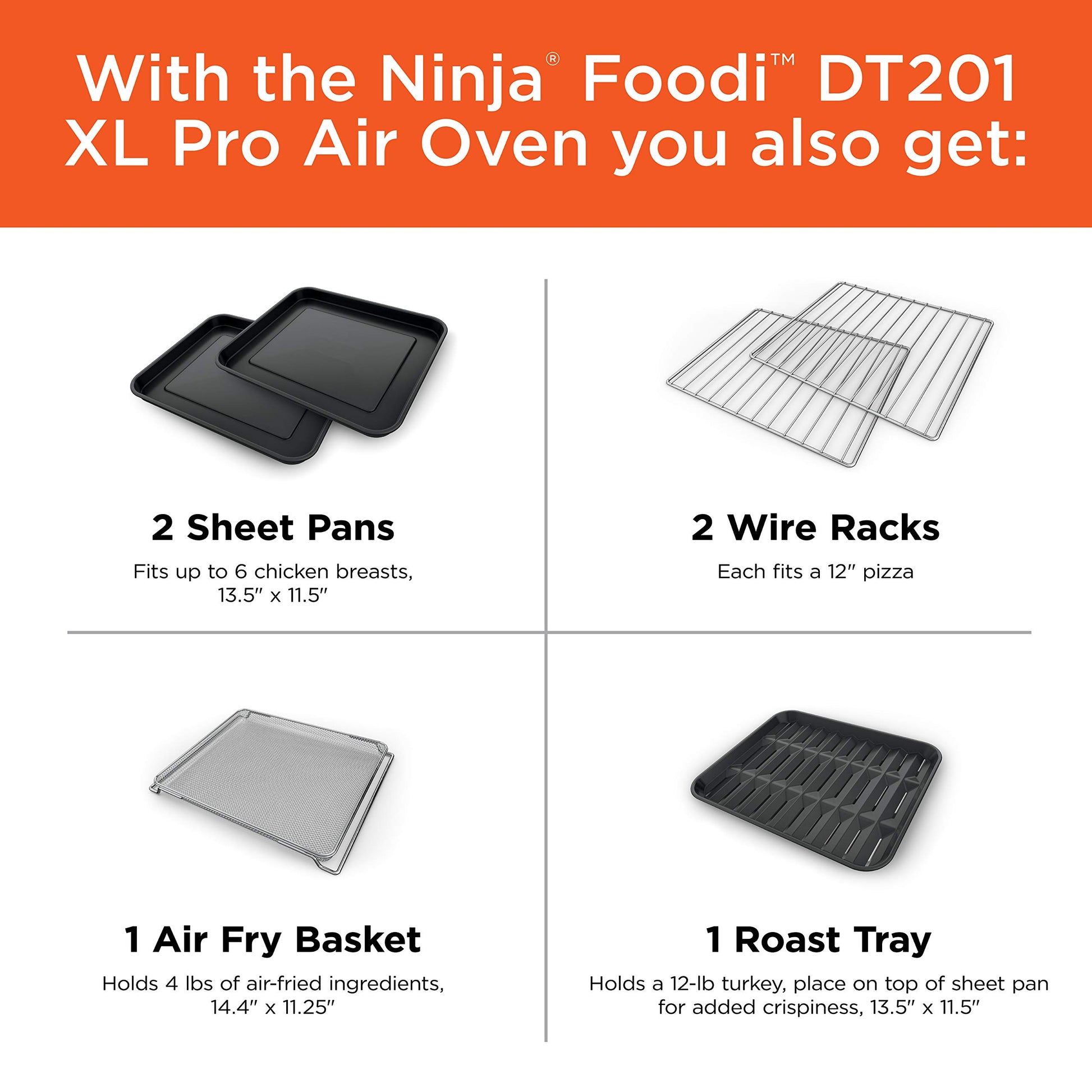 Ninja - Horno eléctrico con Air Fryer XL Pro 10 en 1, Foodi | DT201