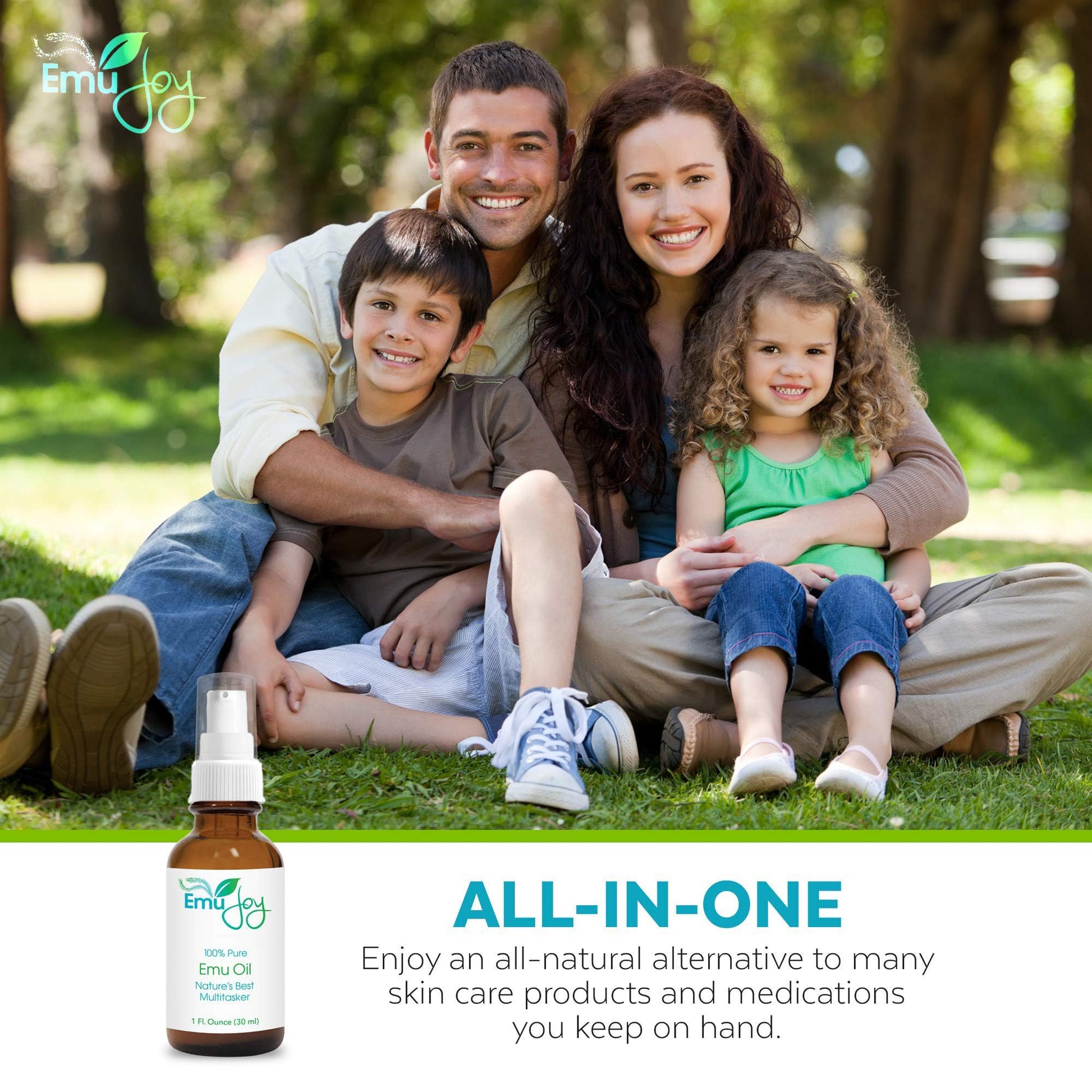 Pure Emu Oil by Emu Joy - Dry Skin Tattoo and Piercing Aftercare Hair Growth Burns Rash Pain Scars Stretch Marks Swelling Wrinkles Eczema Arthritis Pain No Odor AEA Certified Made in USA
