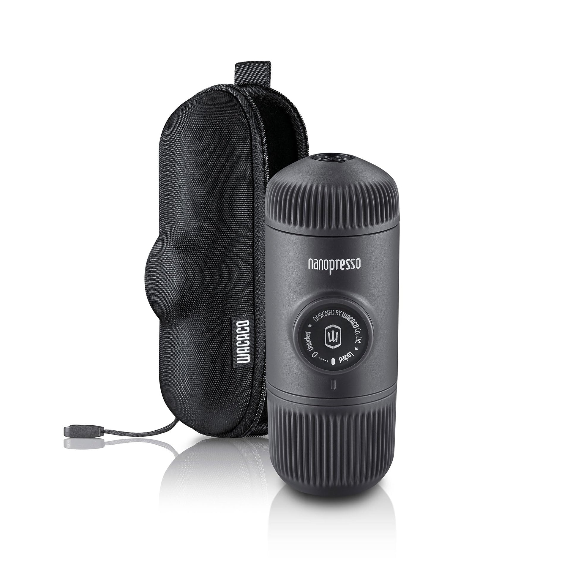 Cafetera Espresso Portátil Wacaco Nanopresso Negra con Estuche Protector, 18 Bar de Presión, para Viajes y Caminatas