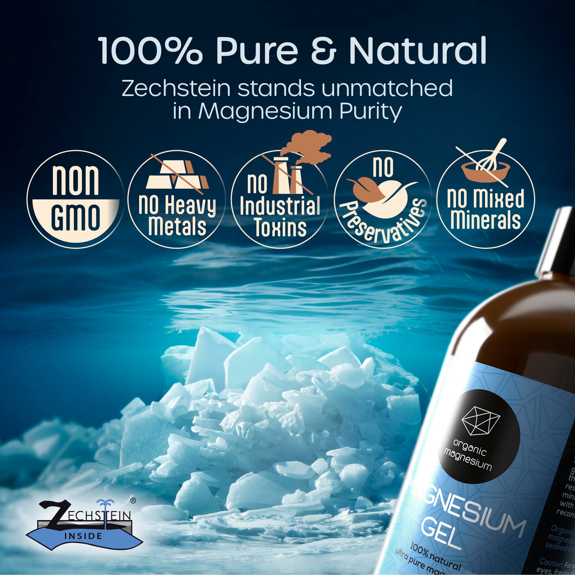 e de magnesio Ultra Pur – 1000 ml | 100% natural puro Zechstein Aceite de Zechstein de Organic Magnesium | Perfecto para deporte y relajación muscular | Aceite líquido concentrado