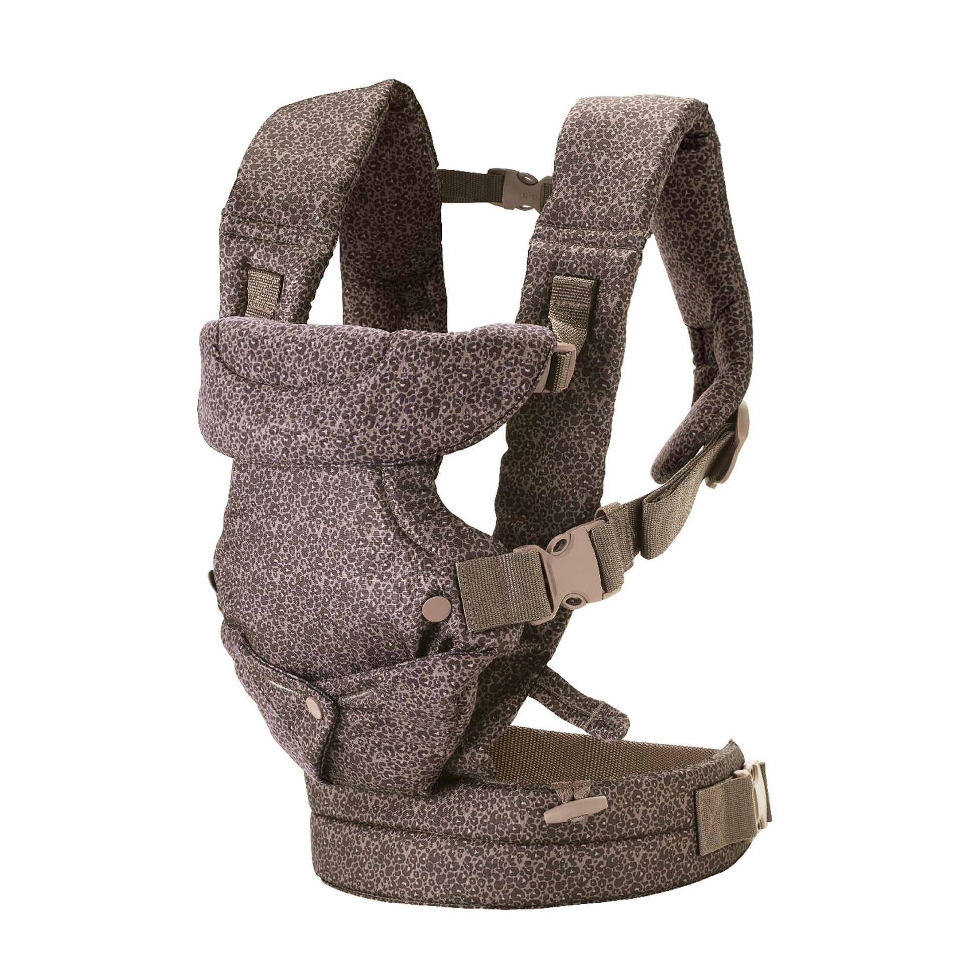 Infantino Flip Advanced Portabebés 4 en 1 – Ergonómico, Convertible, frontal y frontal hacia fuera Portabebés delantero y trasero para recién nacidos a niños pequeños 8-35 libras, leopardo
