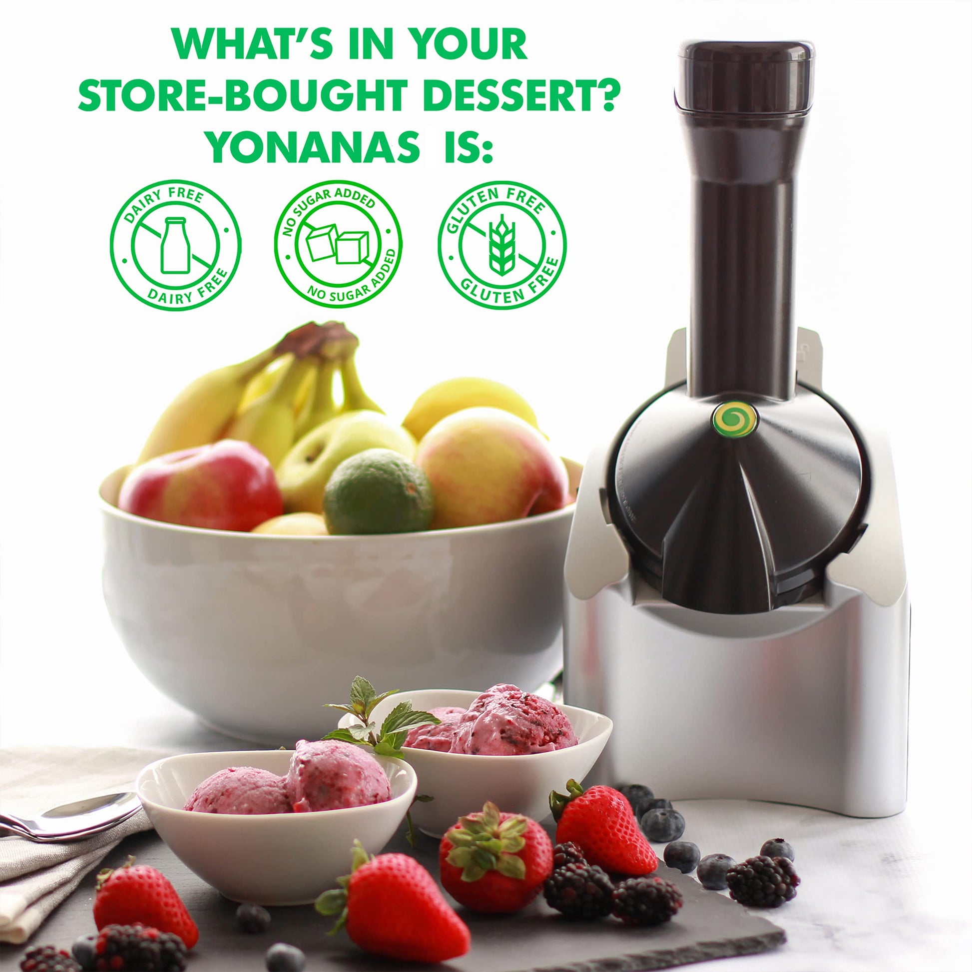 Máquina para Postres Yonanas Negra y Plateada 200 Vatios