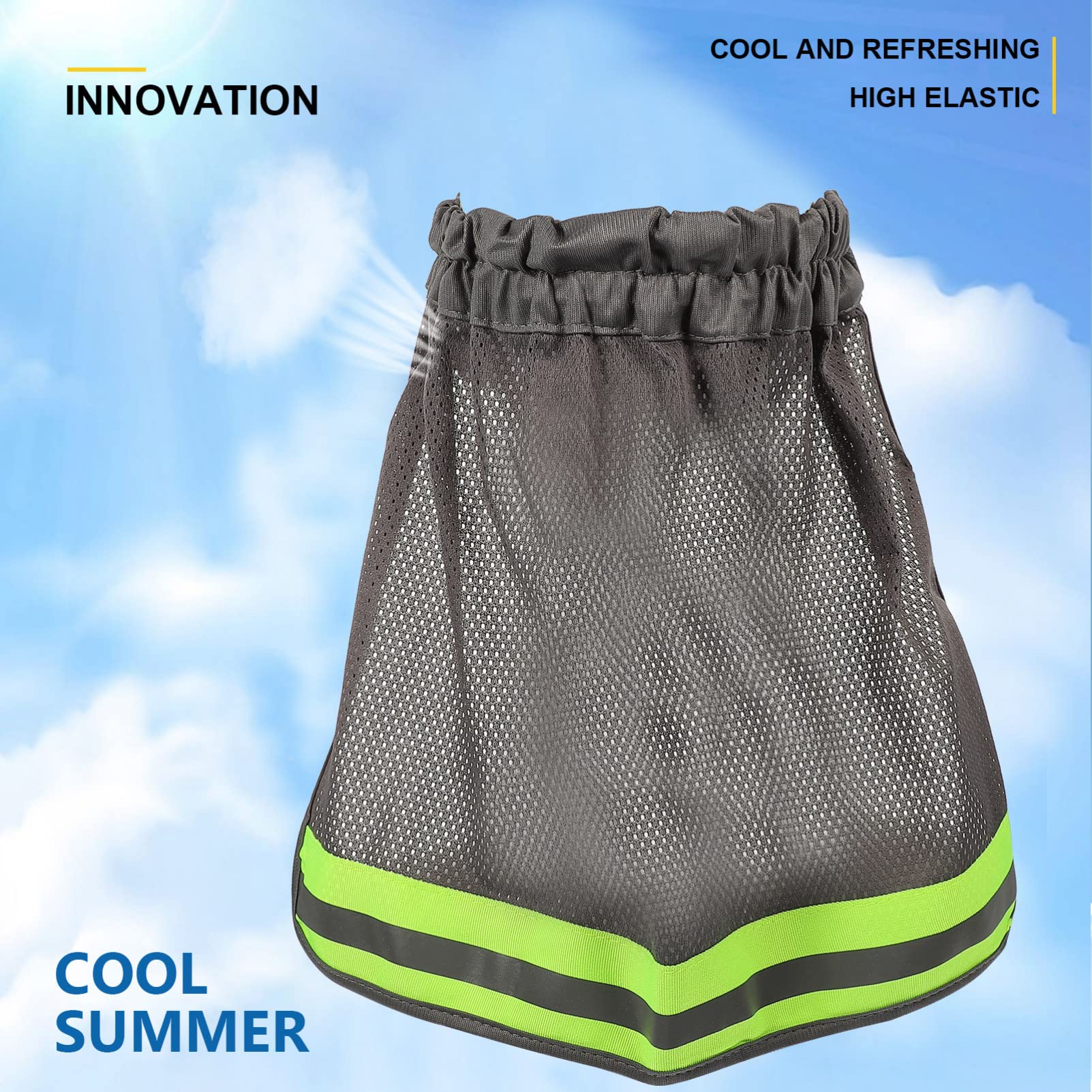 GLEAVI Protector Solar para Casco con Malla Sombra Reflectante para Cuello Accesorio de Seguridad para de Construcción Aumento de Visibilidad Transpirable y Ligero