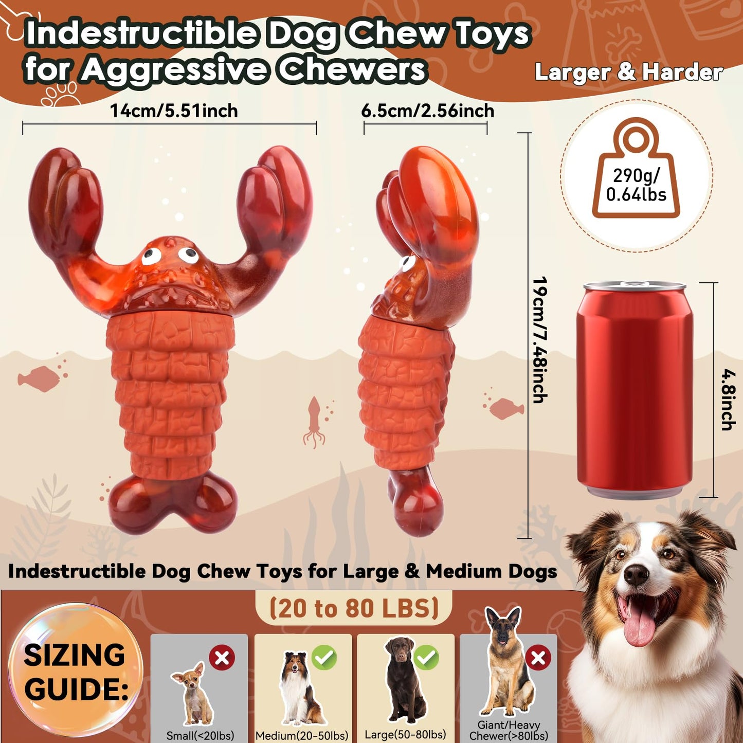 Juguetes para perros para masticadores agresivos, juguetes interactivos para masticar perros grandes, juguetes indestructibles para perros chirriantes para mantenerlos ocupados, juguetes duros para