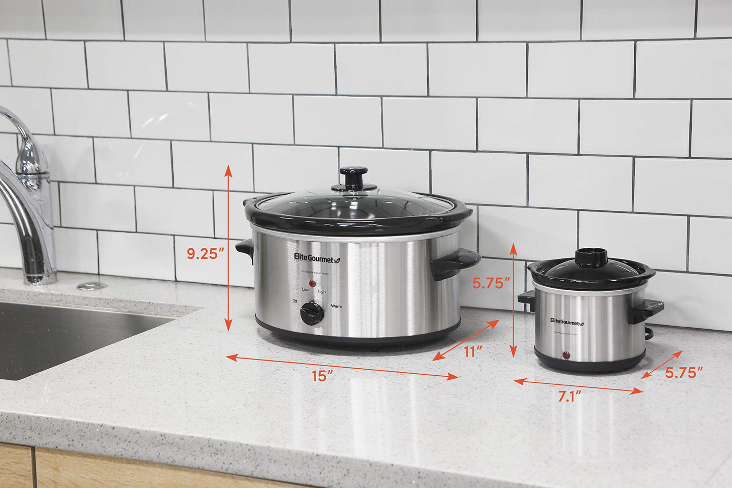 Olla de Cocción Lenta MaxiMatic Elite Cuisine Acero Inoxidable con Dipper 5 Cuartos