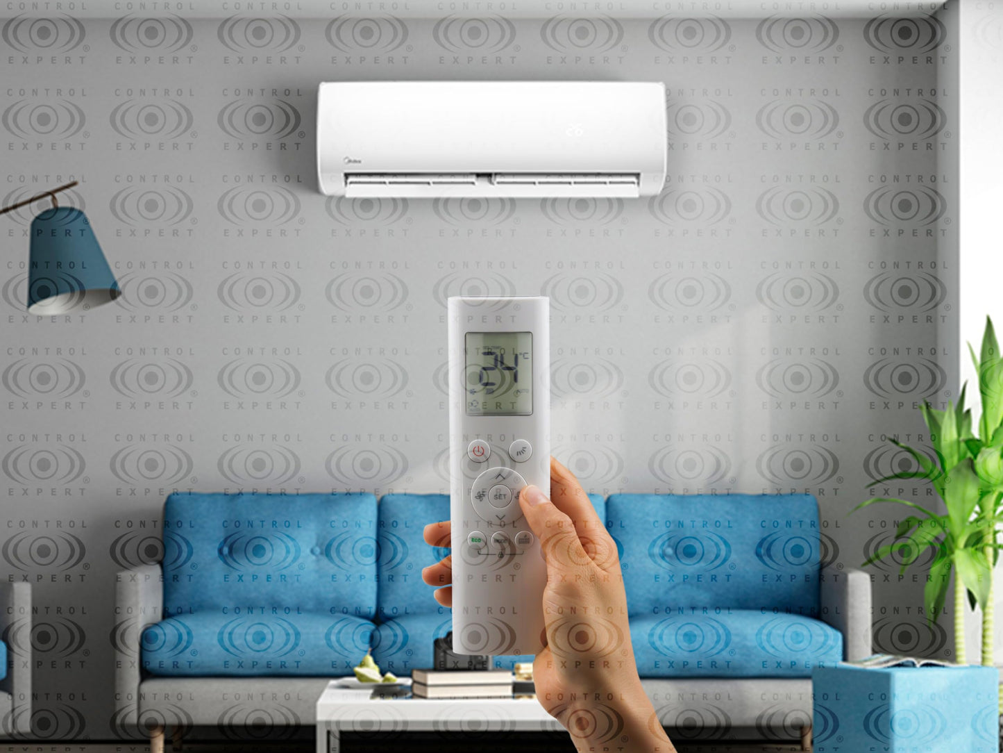 CONTROL EXPERT Control Remoto Compatible con Midea Minisplit Aire Acondicionado Rg58b/bge