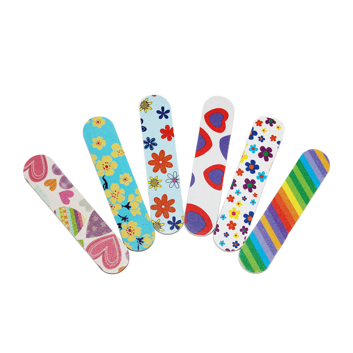 ZMOI - Lima de uñas para niña, mini (1 DOZEN), multicolor, esmeril