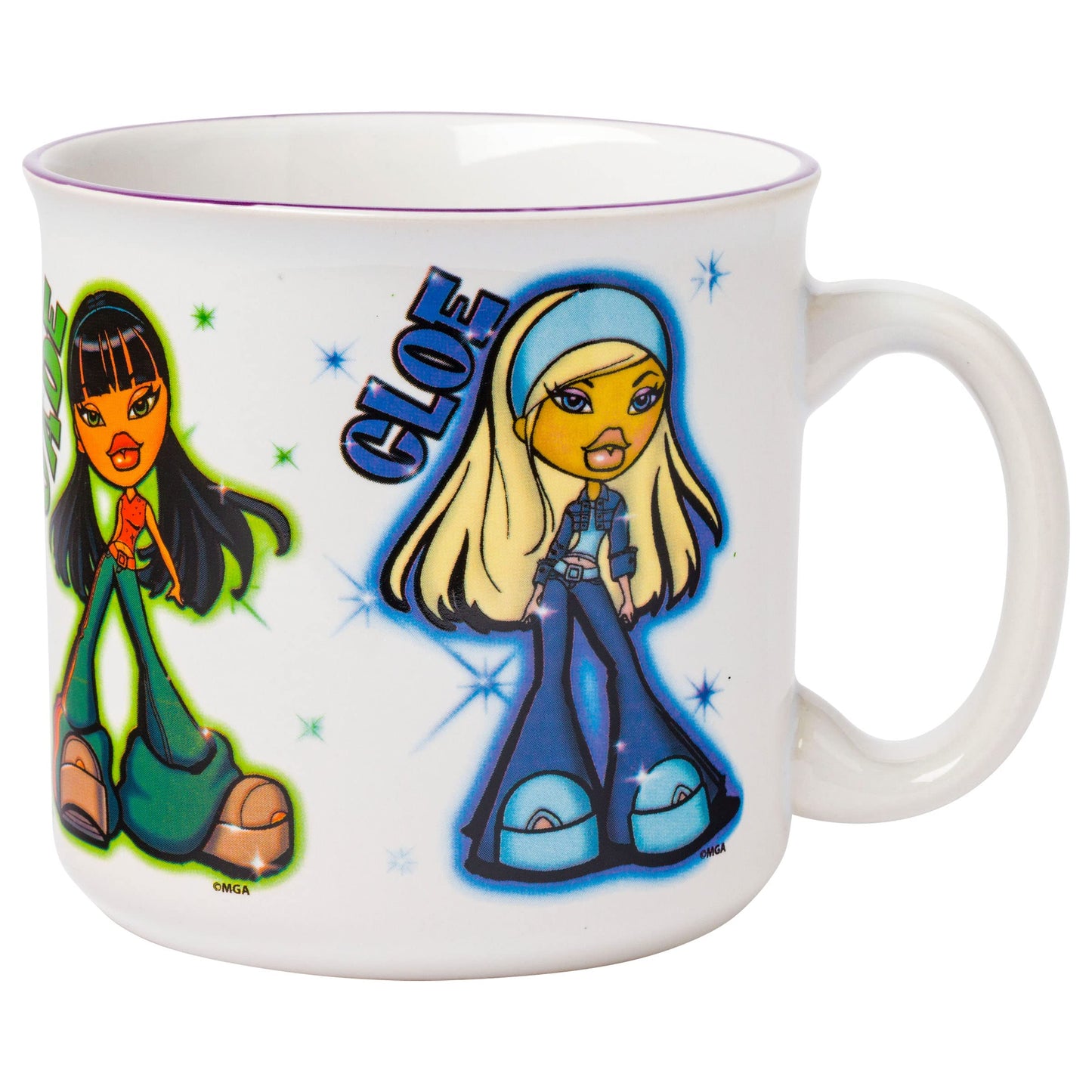 Taza de Cerámica Silver Buffalo Bratz Dolls Blanca con Yasmin, Sasha, Jade y Cloe