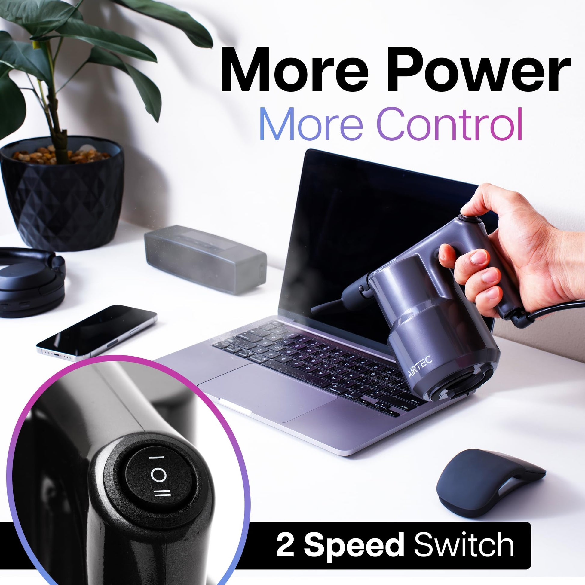 IT Dusters AirTec - Soplador de aire ultra eléctrico para PC, portátil, consola, electrónica y limpieza del hogar, alternativa ambiental a rociar latas de aire limpiador de teclado (tipo 6)