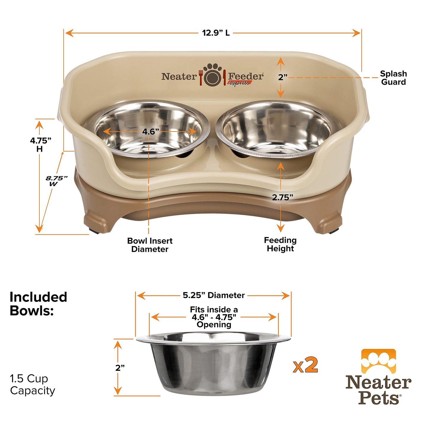 Comedero Neater Feeder Express Acero Inoxidable Diferenciador para Perros Pequeños