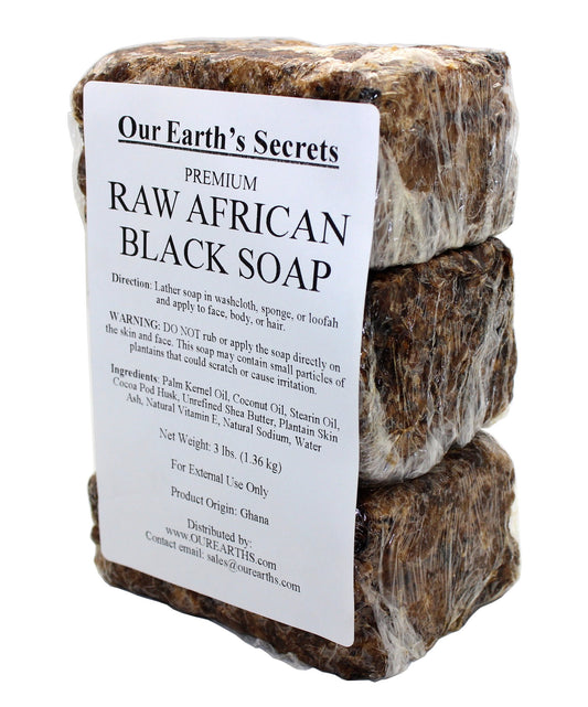 Our Earth's Secrets Raw African Black Soap, 3 Lbs