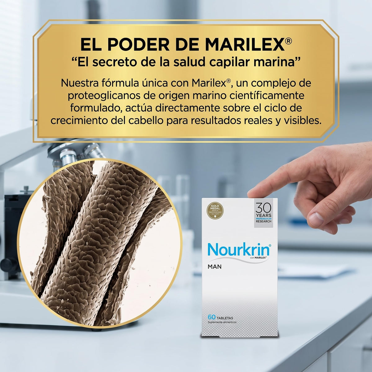 Tratamiento Capilar Pharma Medico Nourkrin Hombre 60 Tabs Paquete Doble