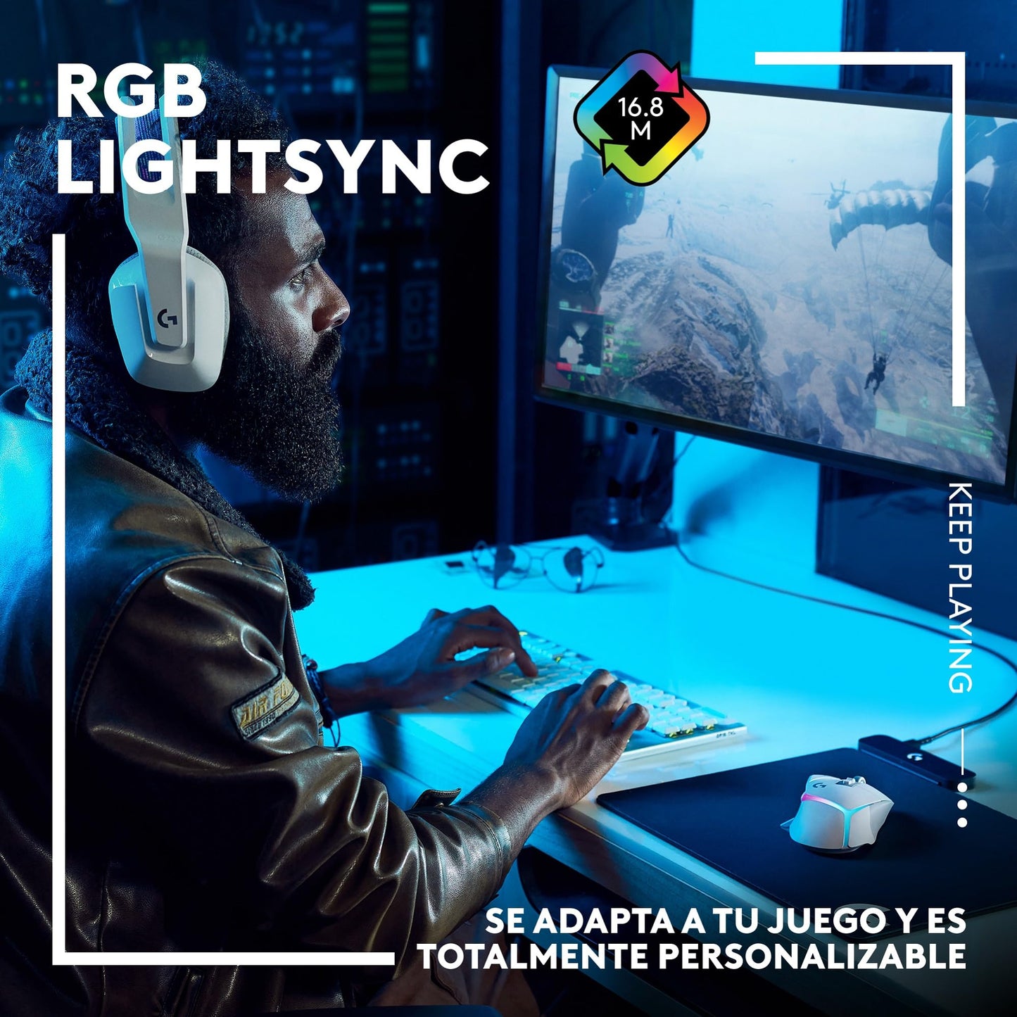Logitech G502 X Plus Lightspeed Mouse Óptico Inalámbrico RGB para Gaming - Interruptores híbridos LIGHTFORCE, LIGHTSYNC RGB, Sensor Gaming Hero 25K, Compatible con PC - macOS/Windows - Blanco