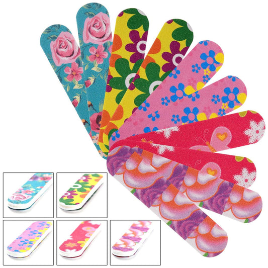 100 limas de uñas de doble cara para limas de uñas y pulidores de uñas para mujeres y niñas, 5 colores