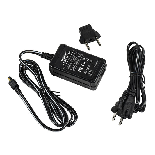 Adaptador de CA HQRP/fuente de alimentación compatible con Sony CyberShot DSC-P200, DSC-P150, DSC-P200/R cámara Digital con Estados Unidos cable y adaptador de enchufe Euro