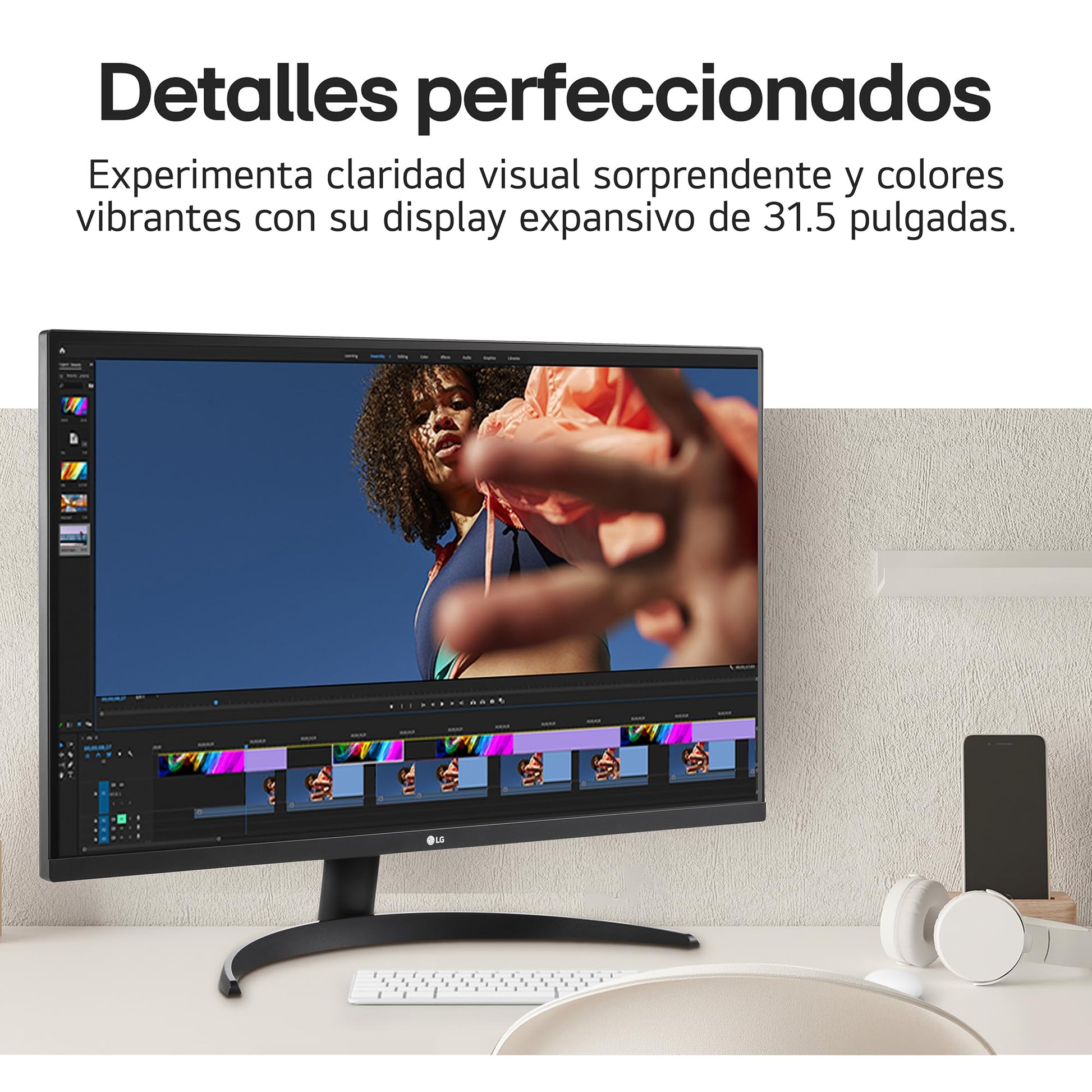 LG Monitor 32UR500 UHD (3840 x 2160) 32" Refresh Rate 60 Hz, Tiempo de Respuesta 4ms (GtG at Faster), Contrast Ratio de 3000:1, Compatible con AMD Freesync