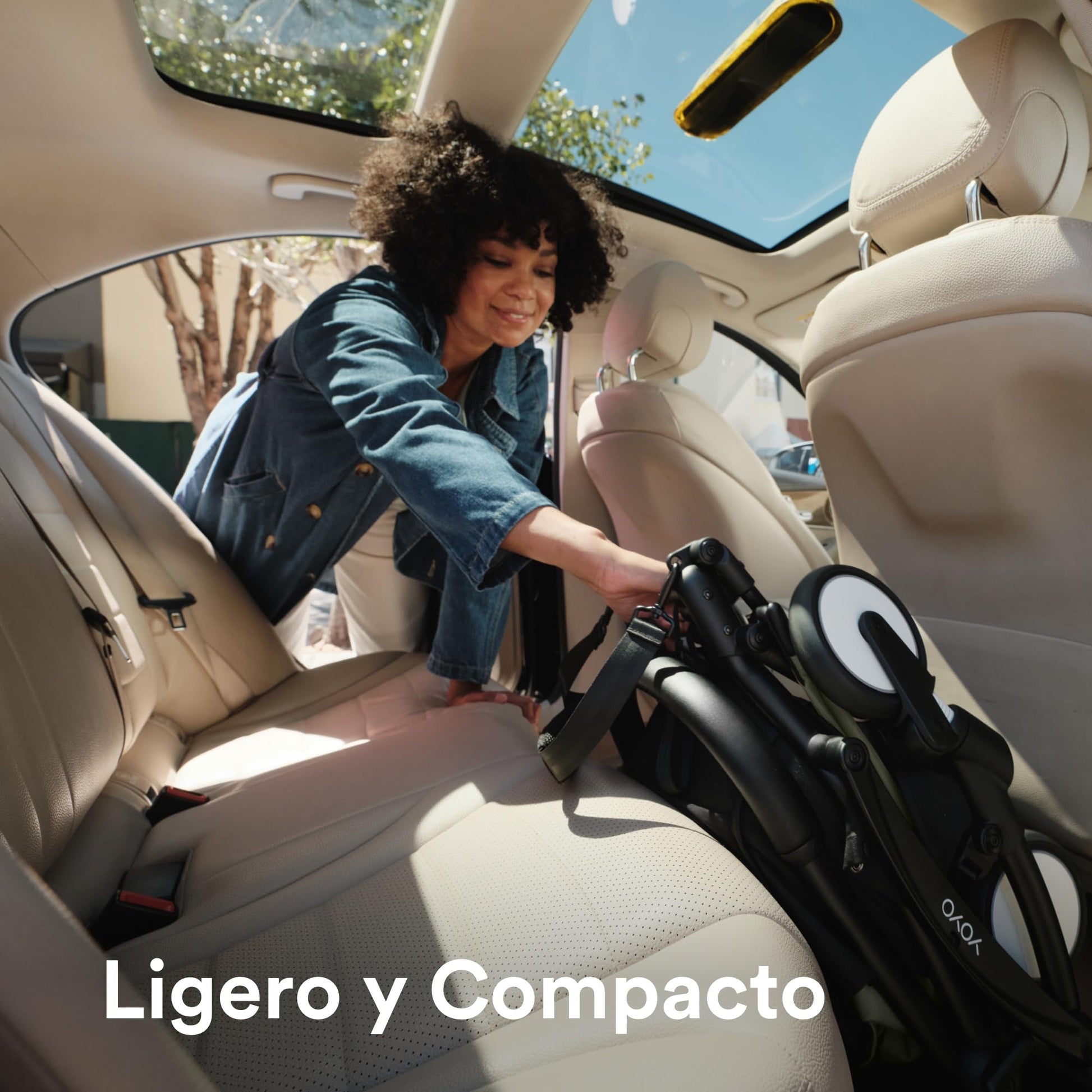 Carriola Stokke YOYO3 a partir de 6 meses - Incluye chasis negro/cojín de asiento Olive + dosel - Se pliega y despliega en un instante - Ligera y compacta - Compatible con equipaje de mano