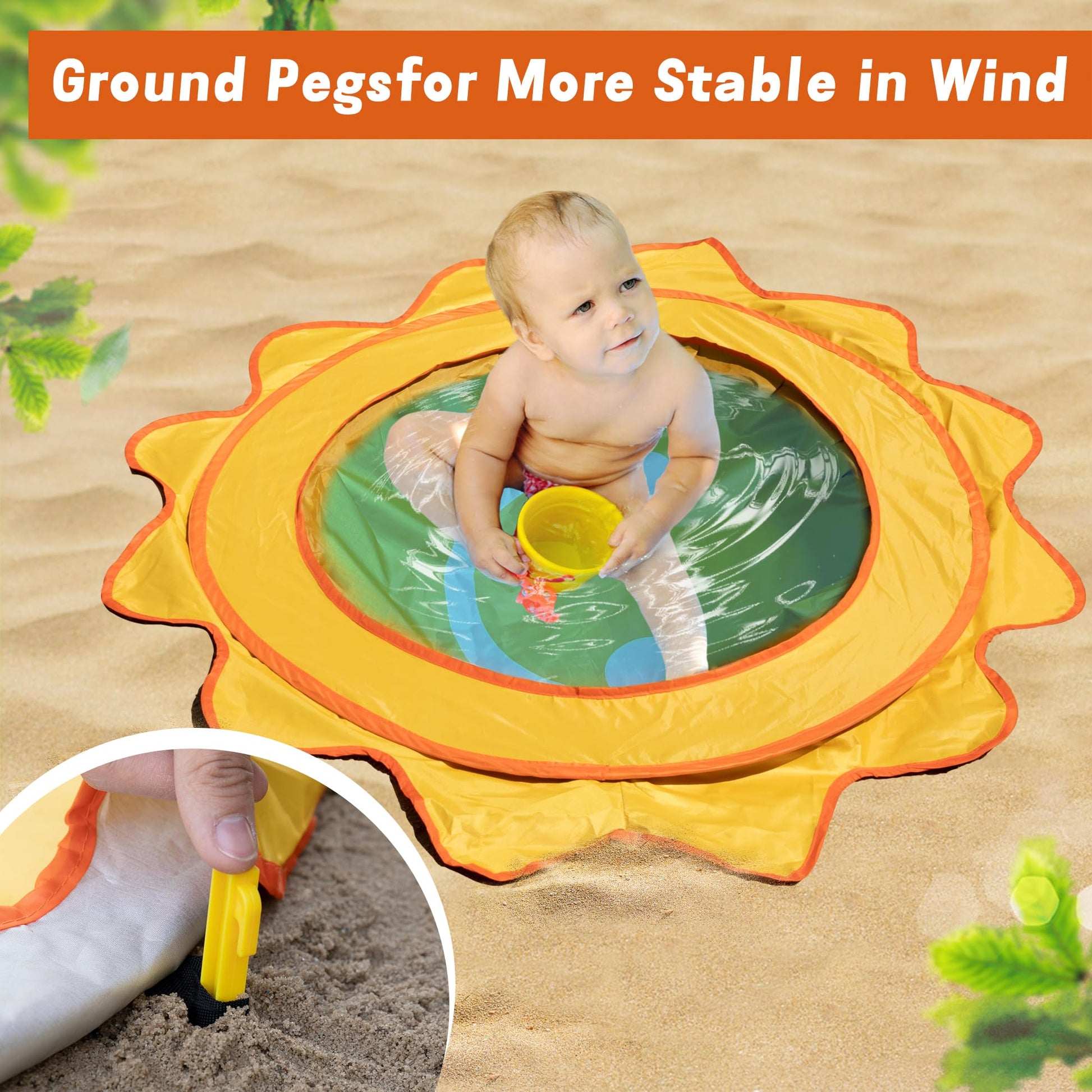 Piscina Desplegable Portátil RunNico Azul con Bolsa de Agua para Niños Pequeños