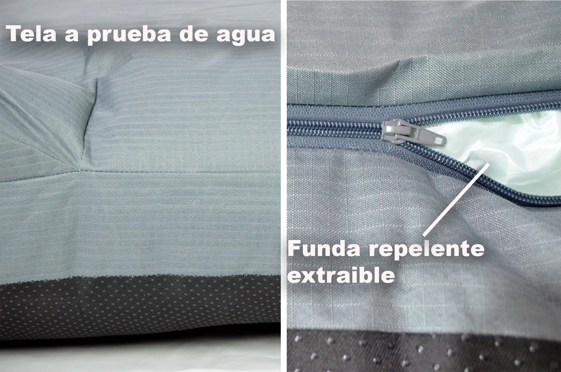 Cama Fresca para Perro grande para exterior, jardín o terraza. Cama para mascota refrescante, resistente, transpirable, impermeable. Funda extraíble con base antiderrapante. (GRIS, EXTRA GRANDE)