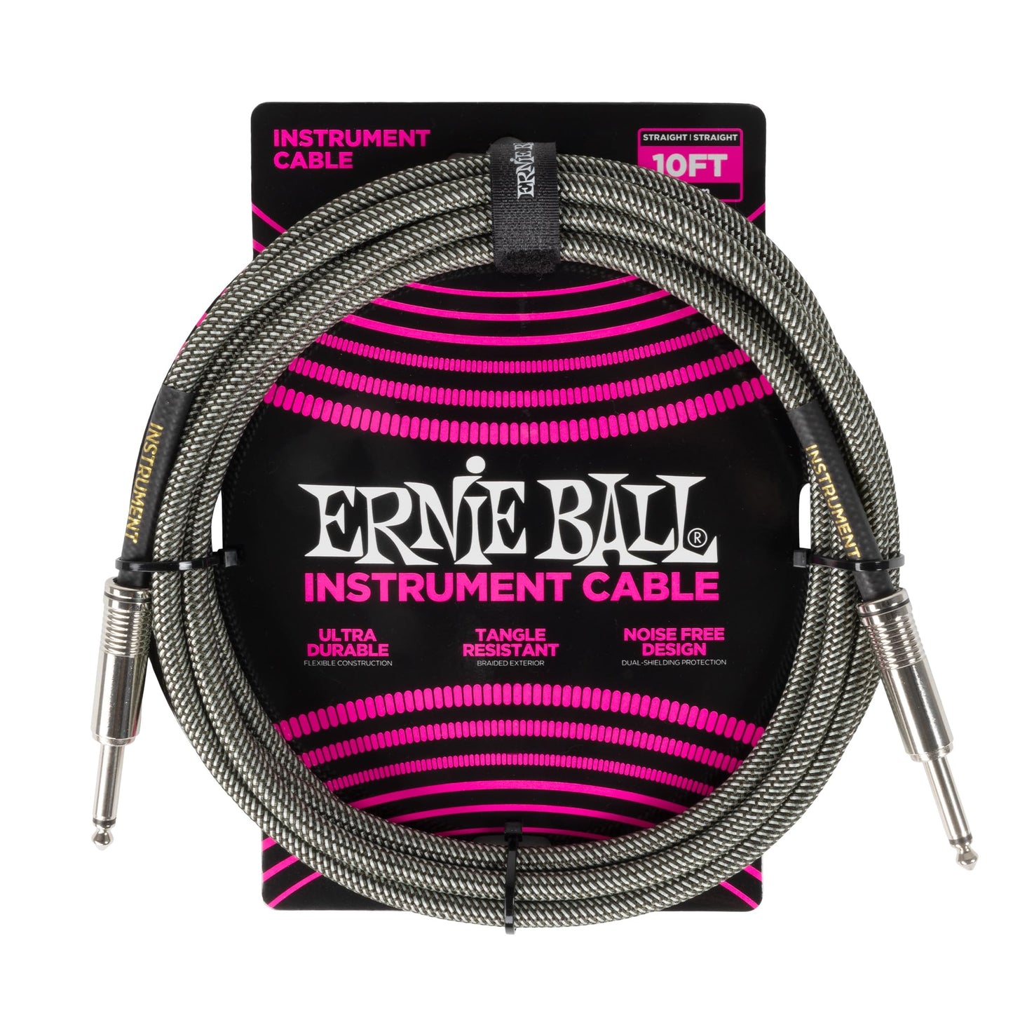 Cable para Instrumentos Ernie Ball Silver Fox Trenzado Recto/Recto 3 m
