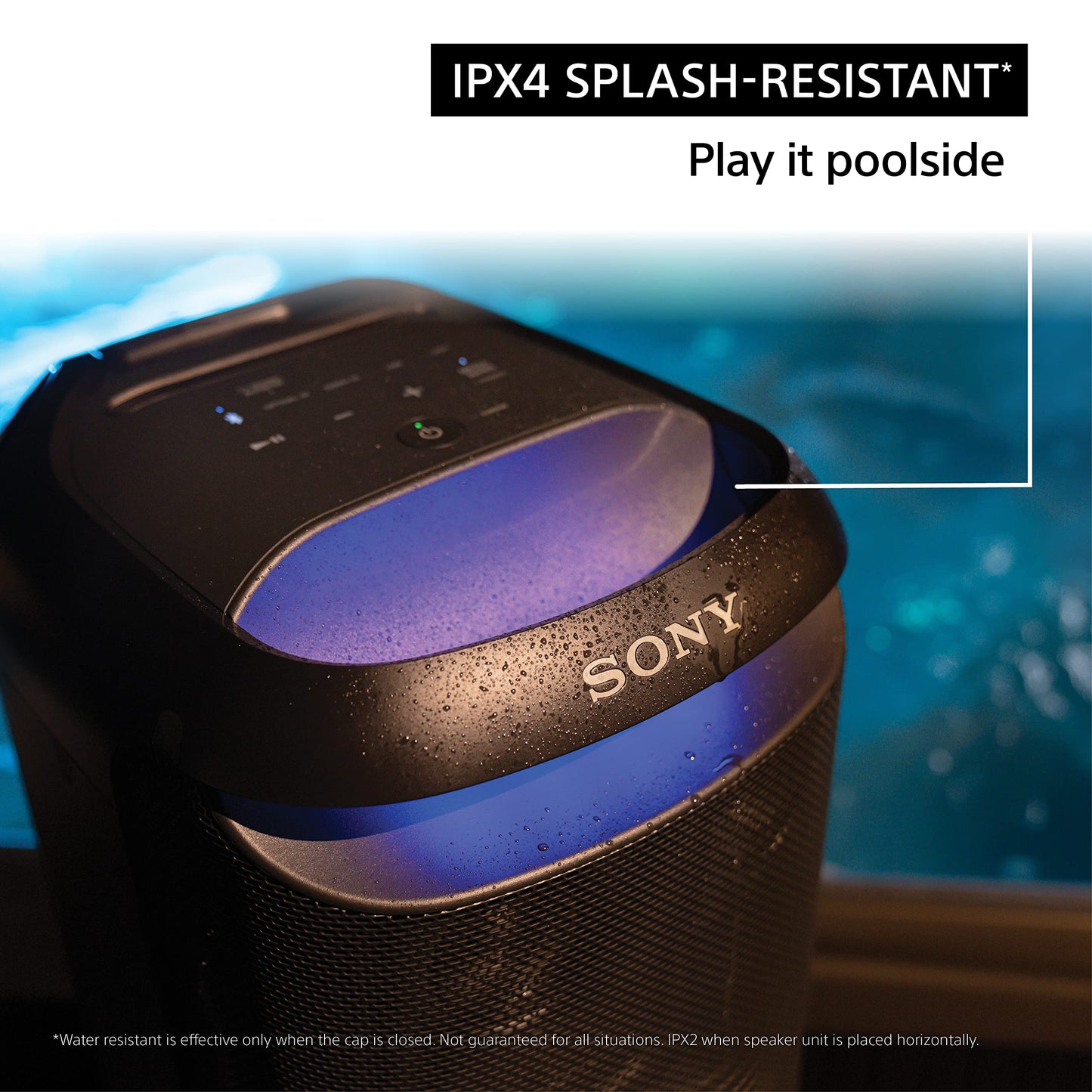 Sony SRS-XV800 X-Series Wireless Portable Bluetooth Karaoke Party Speaker IPX4 Splash-Resistant with 25 Hour-Battery, Built-in Handle and Wheels, Omnidirectional Sound, and Ambient Lights - New