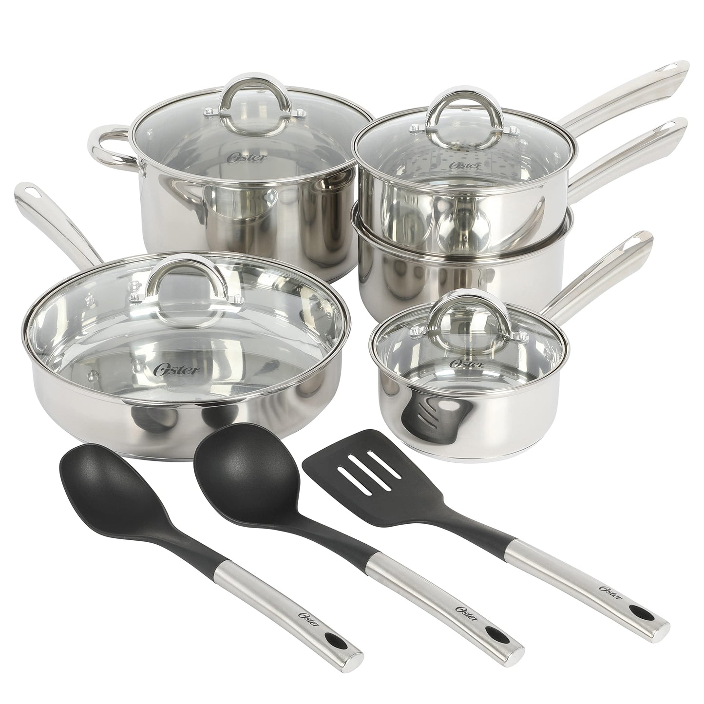 Juego de Utensilios de Cocina Oster Sangerfield Acero Inoxidable con Herramientas de Cocina