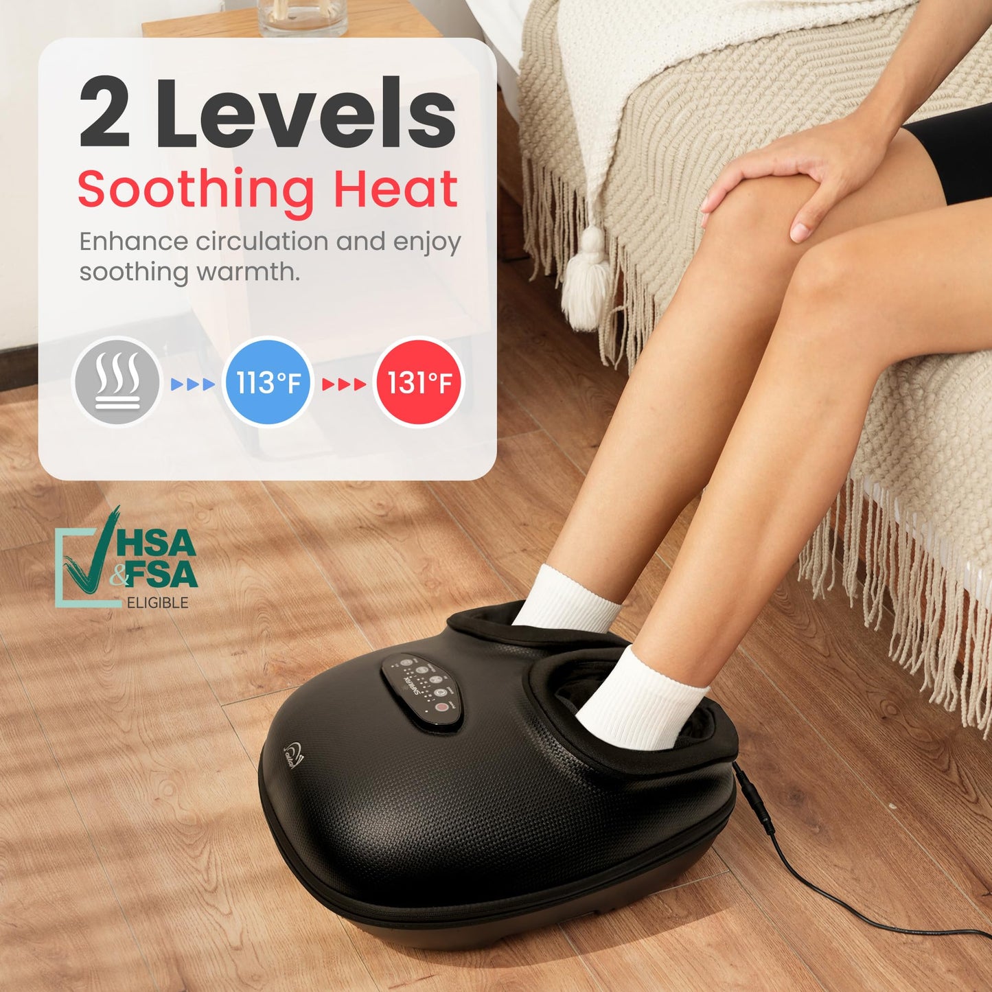 Masajeador de Pies Shiatsu Snailax con Calor para Hombre y Mujer