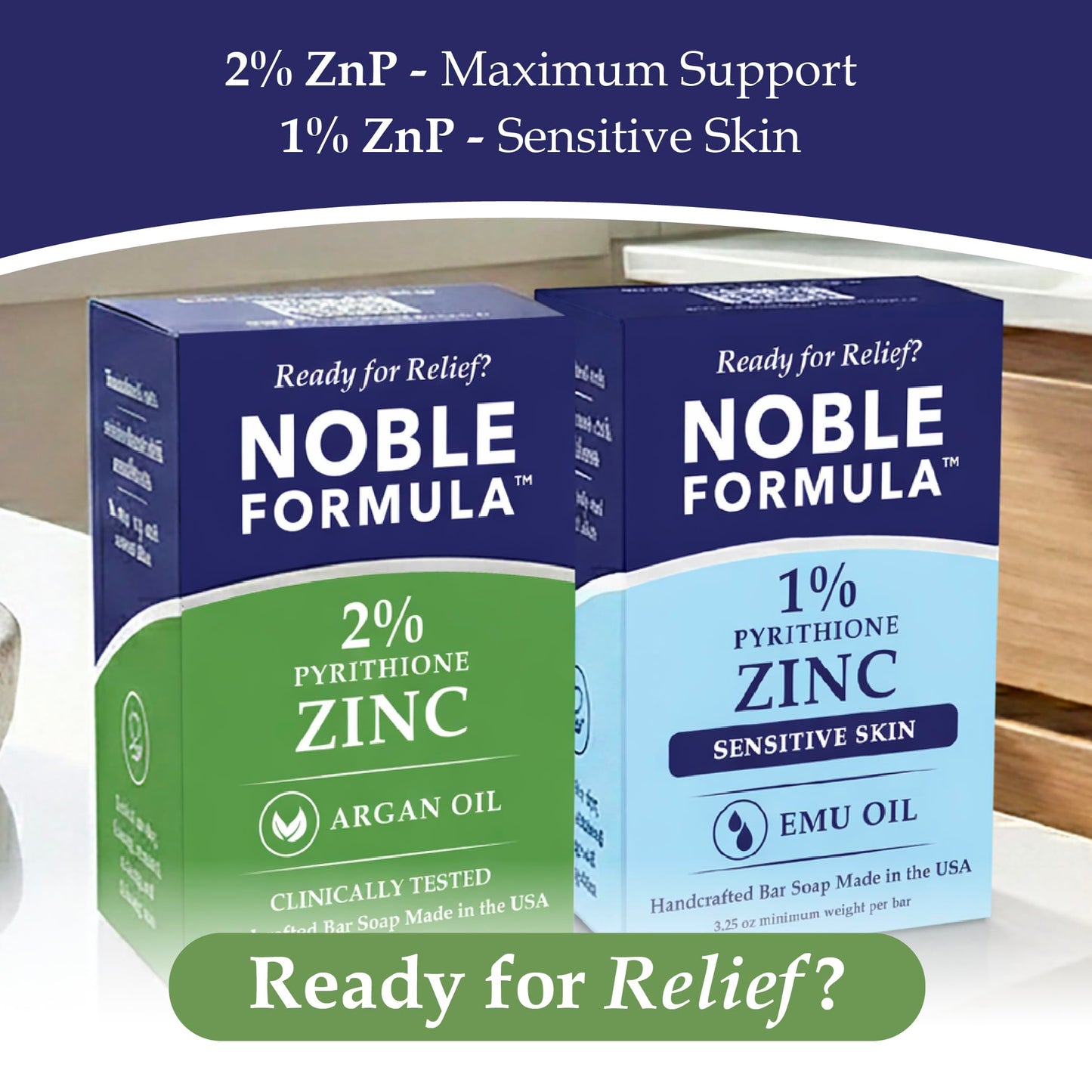 Noble Formula 2% Pyrithione Zinc (ZnP) Argan Oil Bar Soap, 3.25 oz
