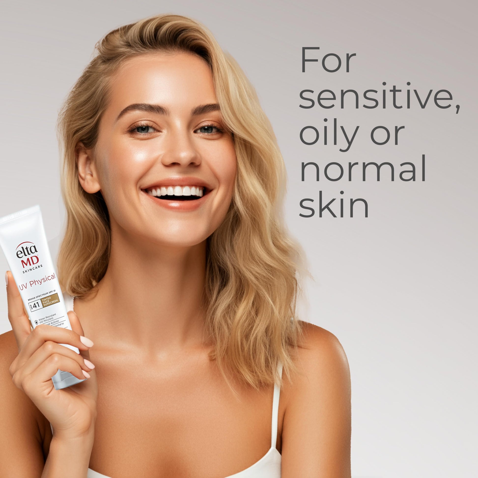 EltaMD UV Physical Tinted Broad-Spectrum SPF 41, Protector solar, Fórmula de óxido de zinc a base de minerales, resistente al agua, sin aceite, recomendada por dermatólogos, 85g