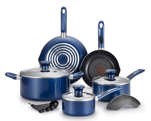 Batería de Cocina T-fal Azul Antiadherente Proglide con Termo Señal de 14 Piezas