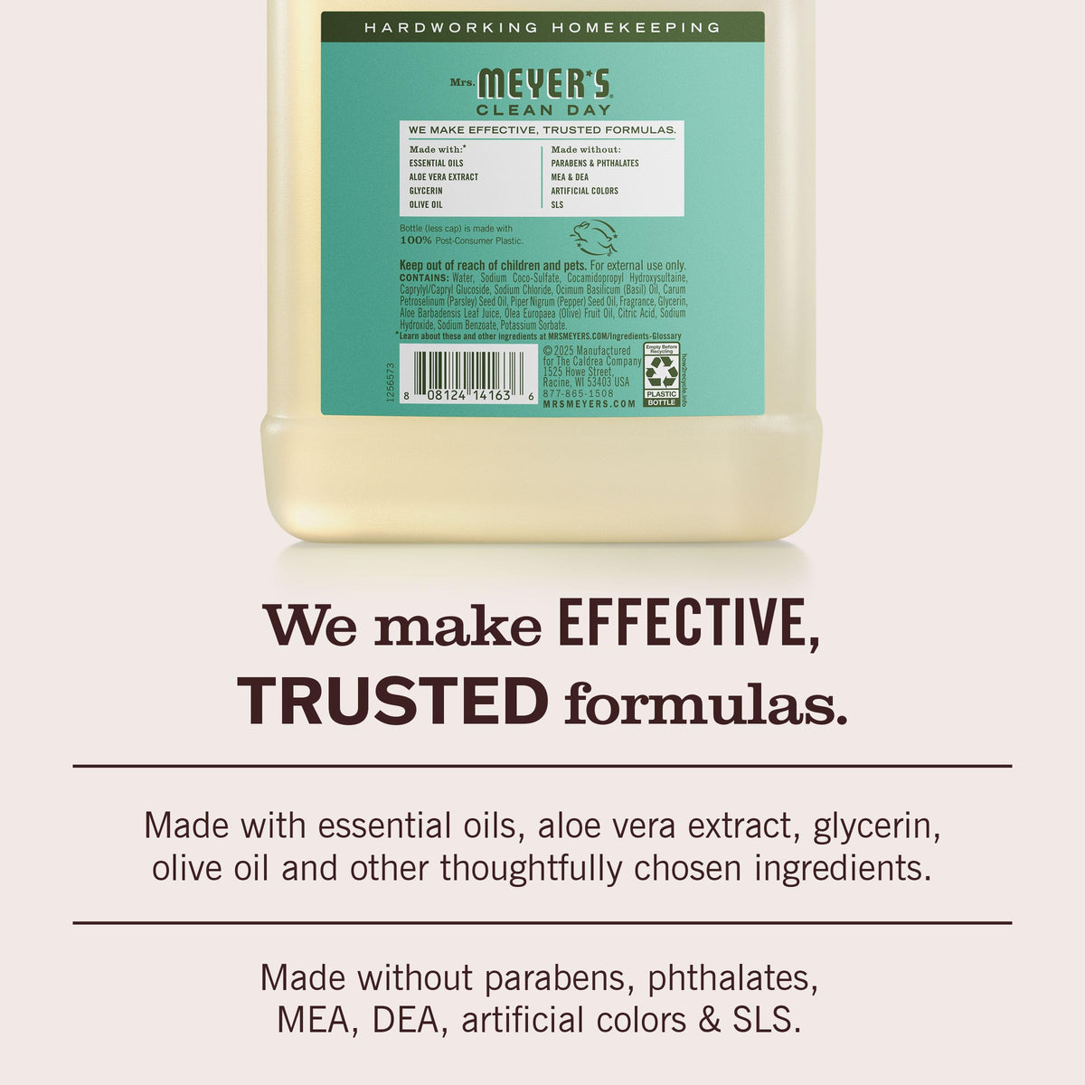 Mrs. Meyer's Liquid Hand Soap Refill, Basil, 33 Ounce