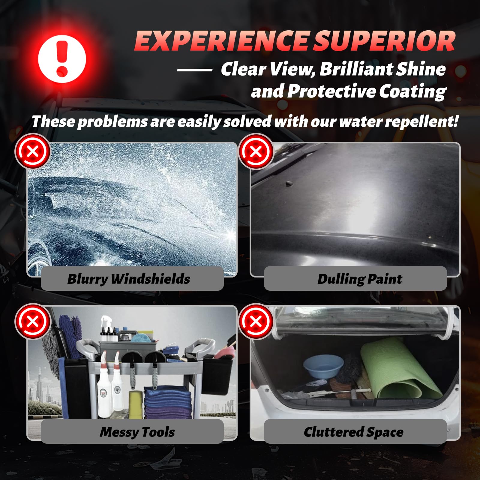 Líquido Hidrofóbico Shieldom Transparente con Aplicador de Fieltro para Ducha de Vidrio y Parabrisas