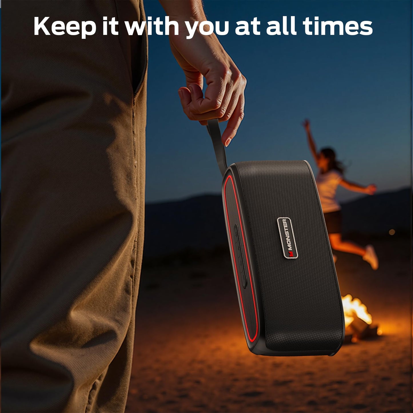 Monster Shock - Altavoz Bluetooth portátil, altavoz inalámbrico verdadero, sonido estéreo de 30 W, IPX6 impermeable