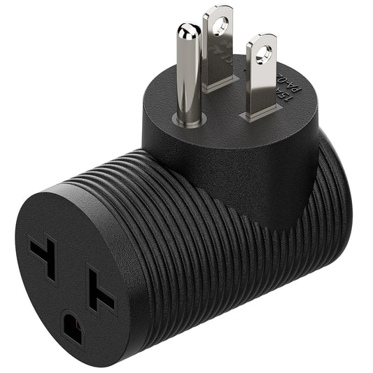 Adaptador de Corriente Plugrand Negro 4 en 1 90 Grados 15A a 20A