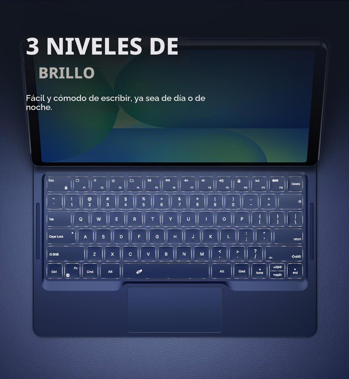 Funda con Teclado para Samsung Galaxy Tab S10 FE+ Dexnor Negra con Soporte Magnético Flotante y Conexión Bluetooth Dual