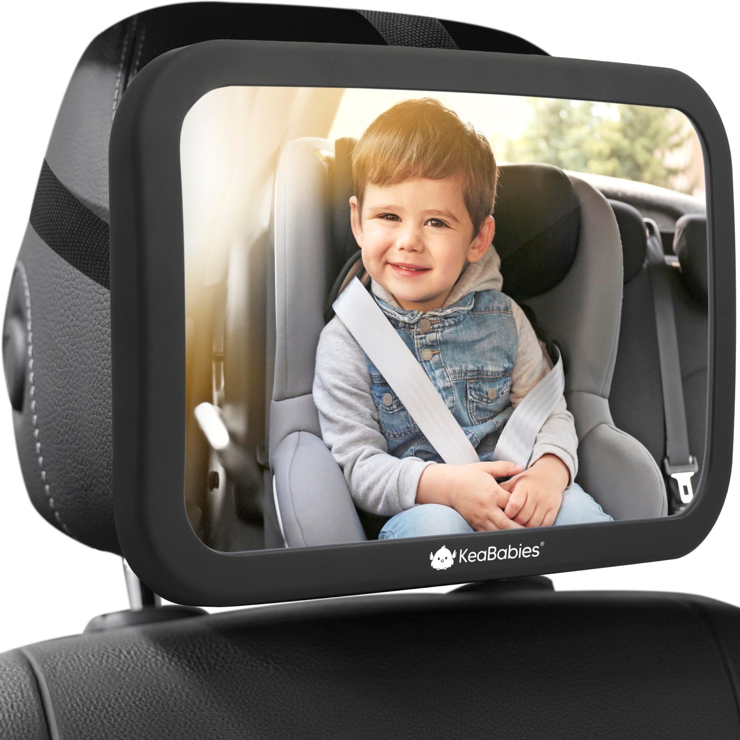 Espejo de seguridad para asiento de coche de bebé, amplio espejo de coche inastillable para asiento trasero del bebé, vista cristalina, accesorios de viaje, fácil de instalar y ajustable para