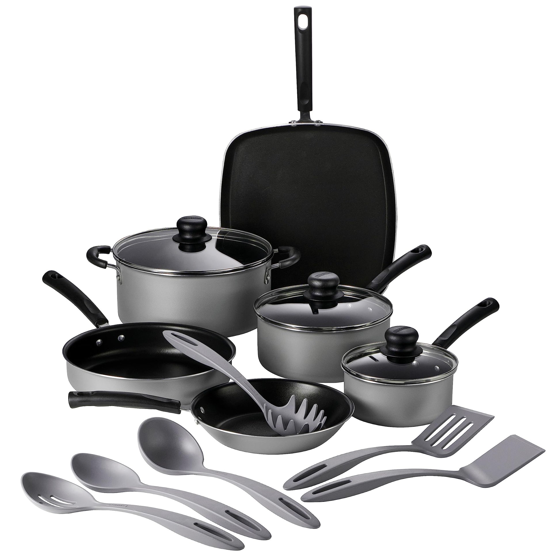 Batería de Cocina Tramontina Plateado Antiadherente de Aluminio 15 Piezas