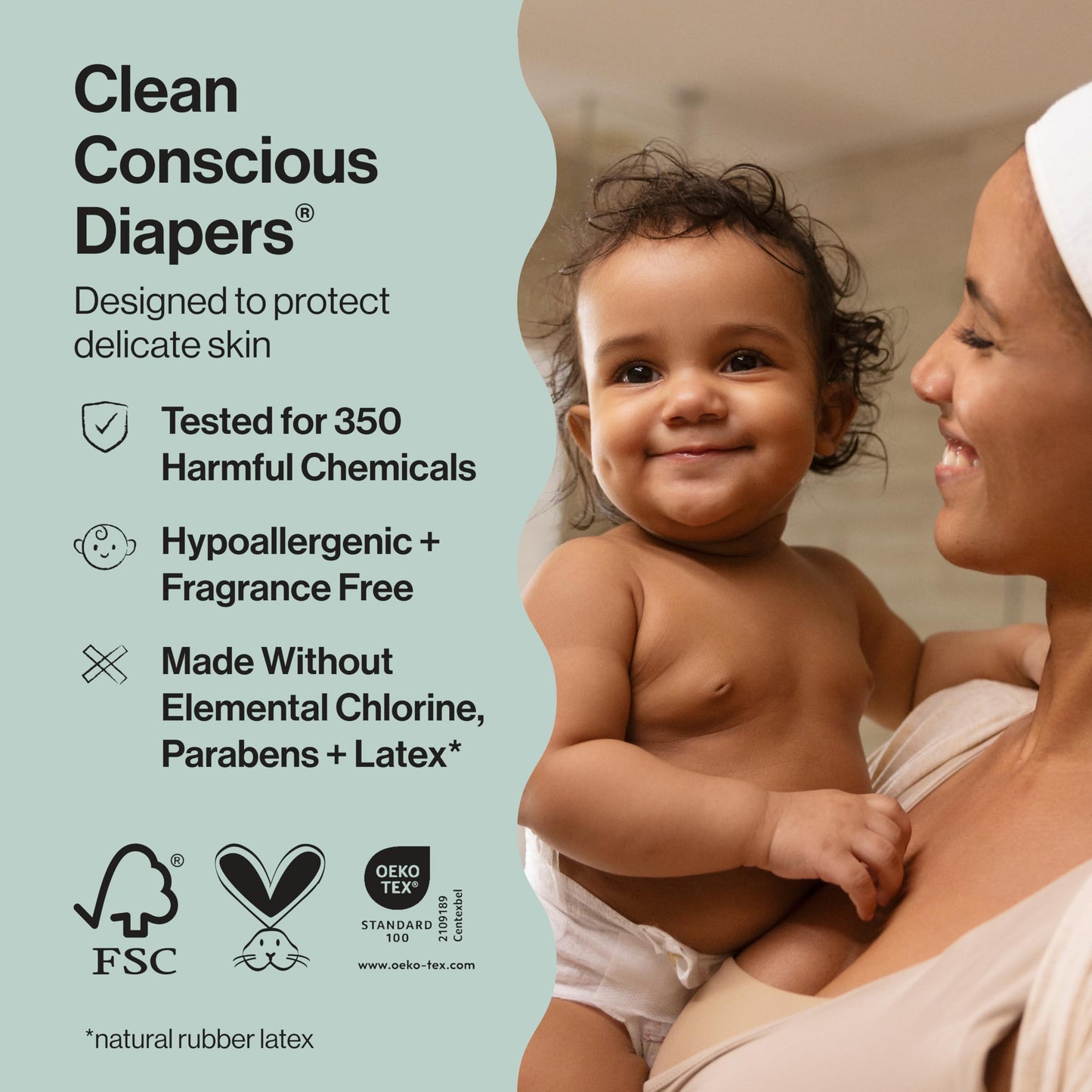 The Honest Company Clean Conscious - Pañales para pieles delicadas, hasta un 100% a prueba de fugas, hipoalergénicos, sin fragancia, género neutro, caja Club, tamaño 6 (35+ libras), 40 unidades