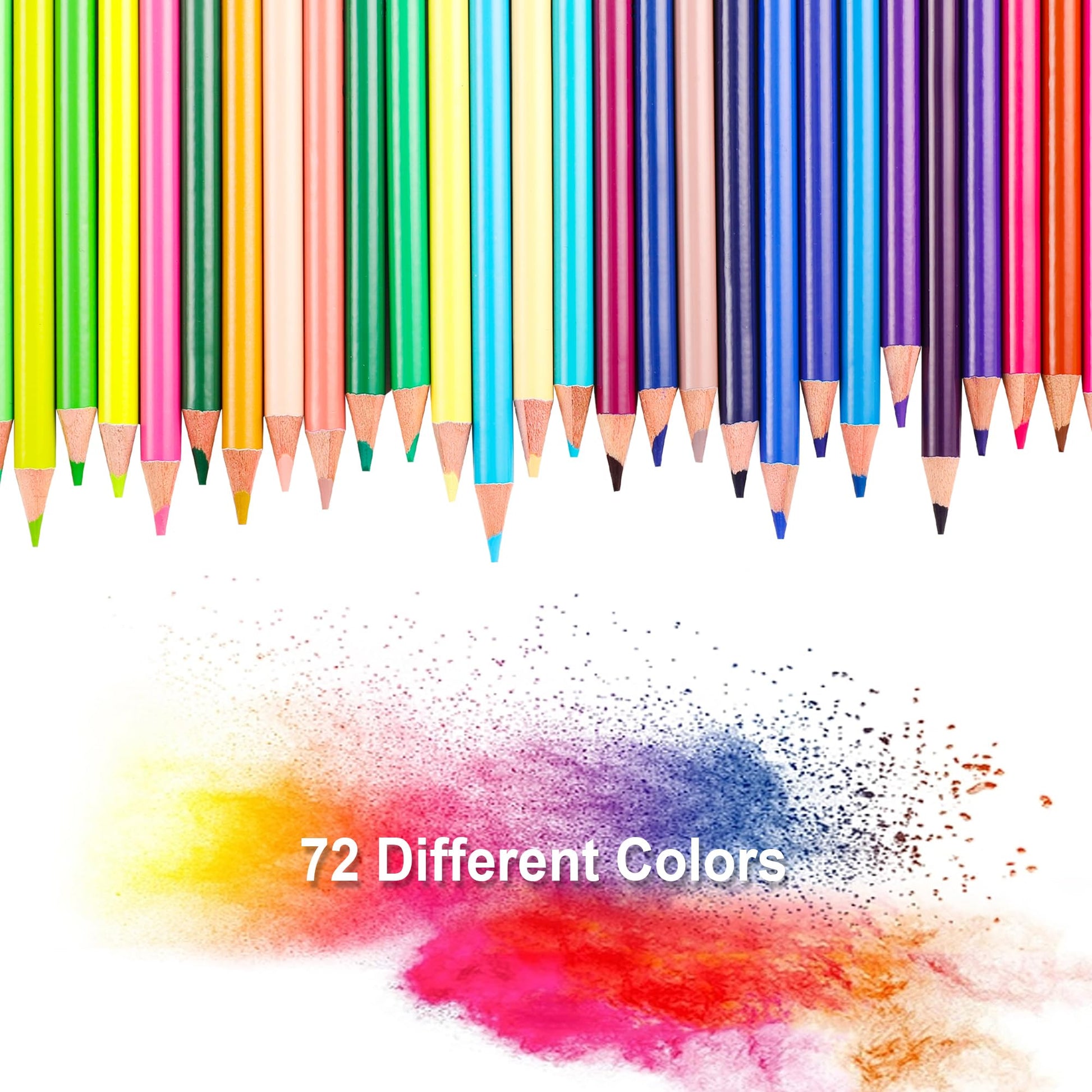 HIFORNY - Juego de 80 lápices de colores para adultos, 72 colores con extras, núcleo suave de artistas, lápices de dibujo, suministros de manualidades para adultos