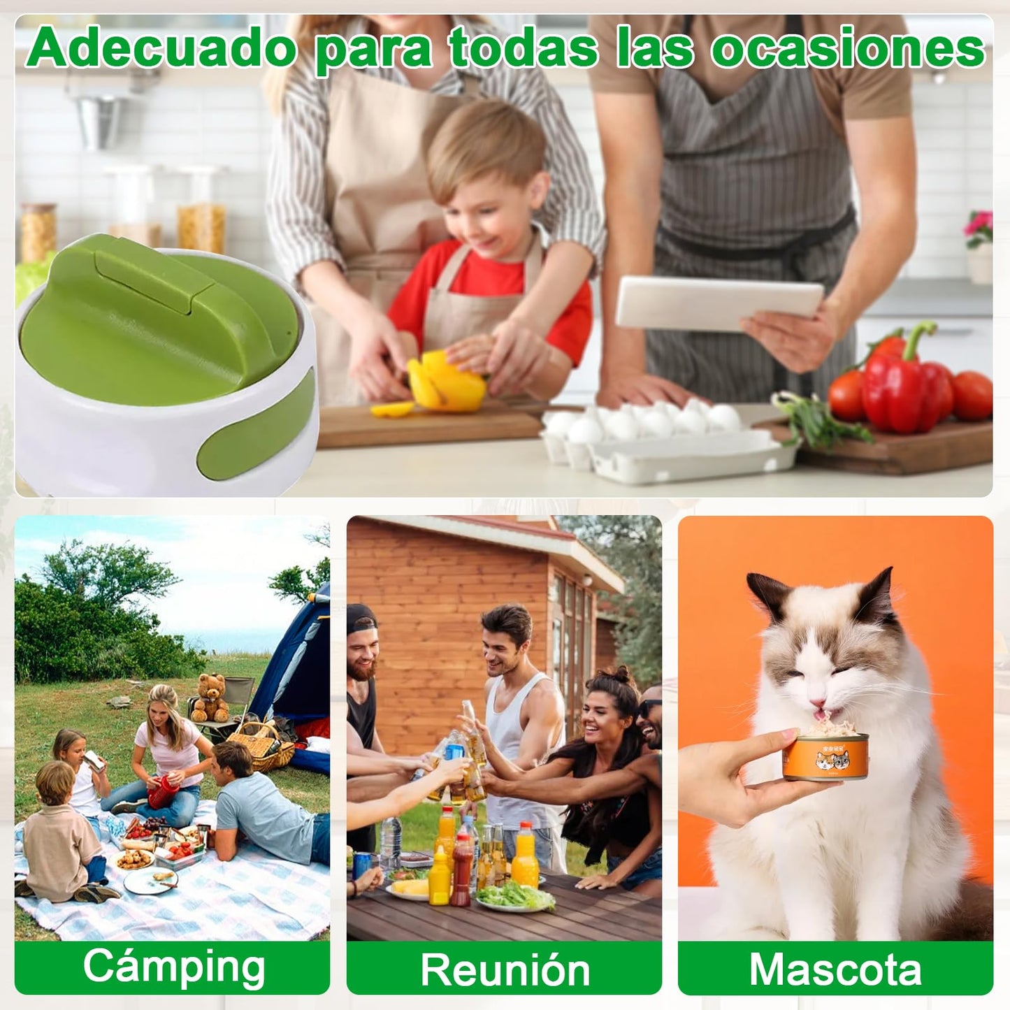 Compact can opener, stainless steel can opener, sharp stainless steel cutting wheel, easy to use, suitable for various occasions such as kitchen, cooking, party, camping, outing, etc